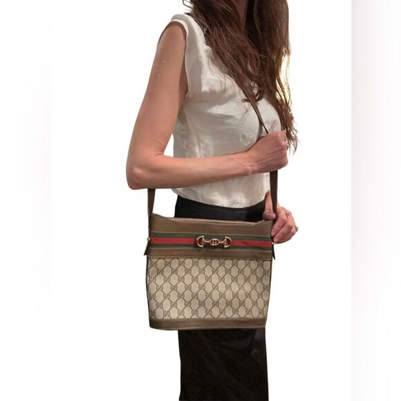 Gucci Secchiello Monogramma GG Vintage horsebit Ophidia Shoulder bag - Picture 1 of 12